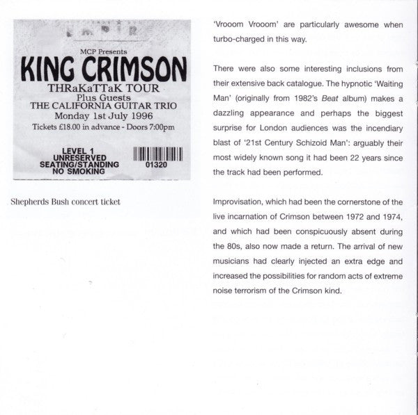 King Crimson : The Collectable King Crimson Volume Three (Live At The Shepherds Bush Empire, London, 1996) (2xCD, Album)