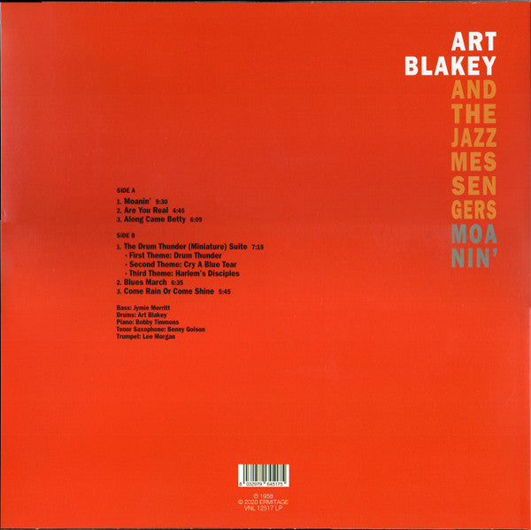 Art Blakey & The Jazz Messengers : Moanin' (LP, Album, Ltd, RE, Cle)