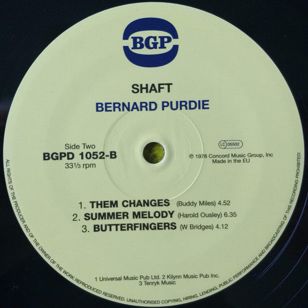 Bernard Purdie : Shaft (LP, Album, RE, Yel)