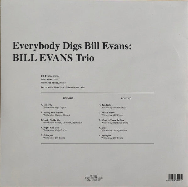 The Bill Evans Trio : Everybody Digs Bill Evans (LP, Album, Ltd, RE, cle)