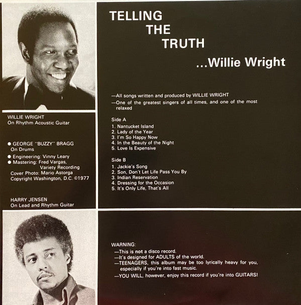 Willie Wright : Telling The Truth (LP, Ltd, RE, Blu)