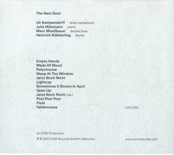 Julia Hülsmann Quartet : The Next Door (CD, Album)