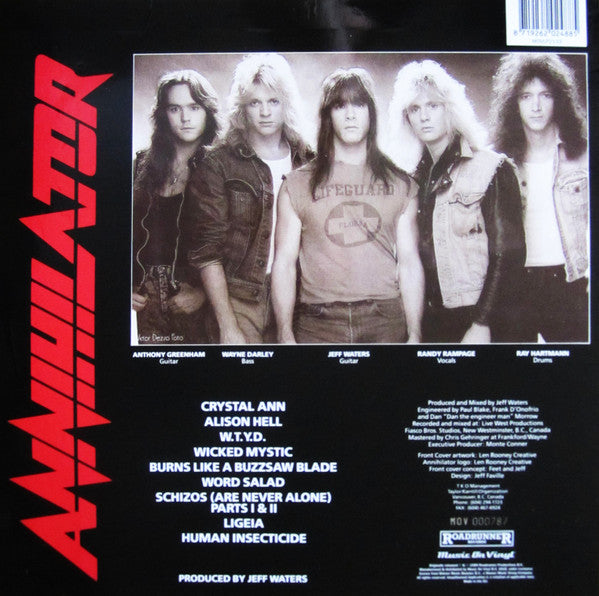 Annihilator (2) : Alice In Hell (LP, Album, Ltd, Num, Red)