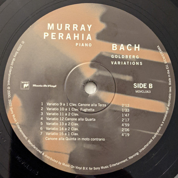 Murray Perahia, Johann Sebastian Bach : Goldberg Variations (2xLP, RE)