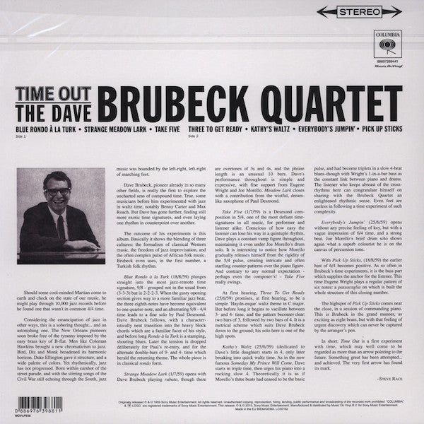 The Dave Brubeck Quartet : Time Out (LP, Album, RE, RM, 180)