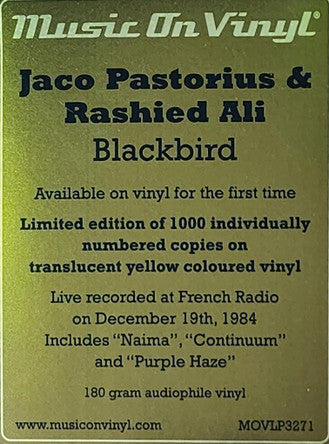 Jaco Pastorius & Rashied Ali : Blackbird (LP, Ltd, Num, RE, Yel)