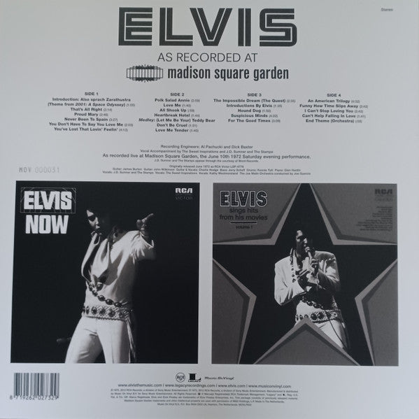 Elvis Presley : As Recorded At Madison Square Garden (2xLP, Album, Ltd, Num, RM, Whi)