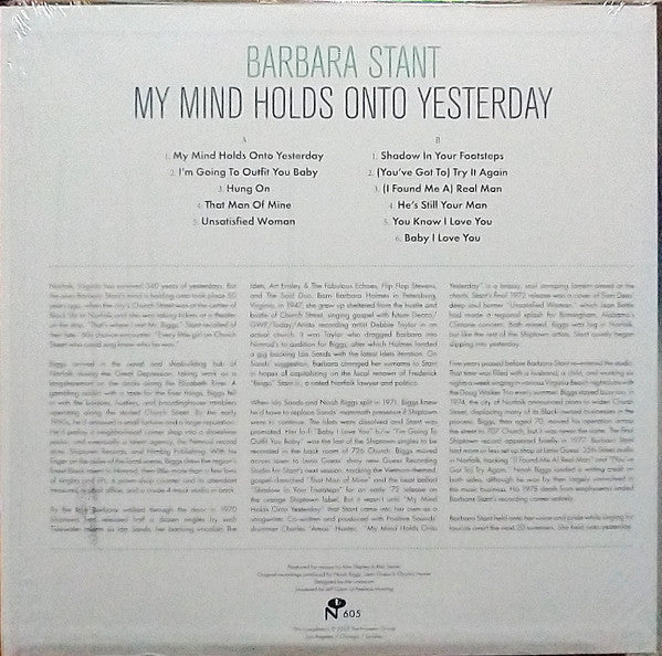 Barbara Stant : My Mind Holds Onto Yesterday (LP, Comp, Cle)