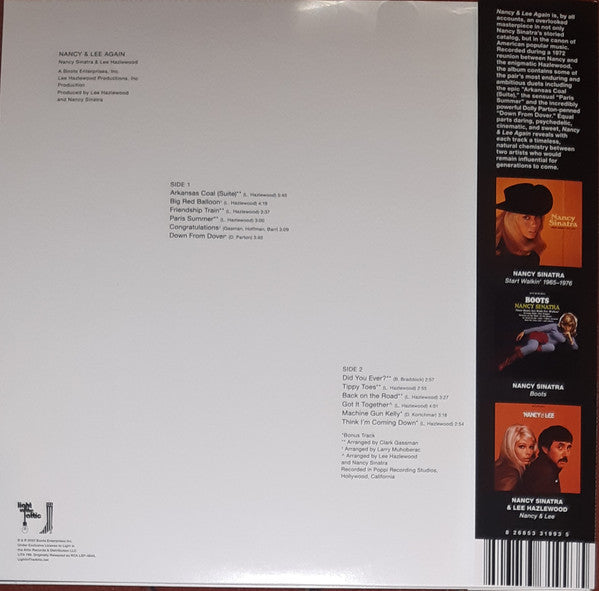 Nancy Sinatra & Lee Hazlewood : Nancy & Lee Again (LP, Album, Ltd, RE, RM, Whi)