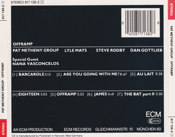 Pat Metheny Group : Offramp (CD, Album, RE)