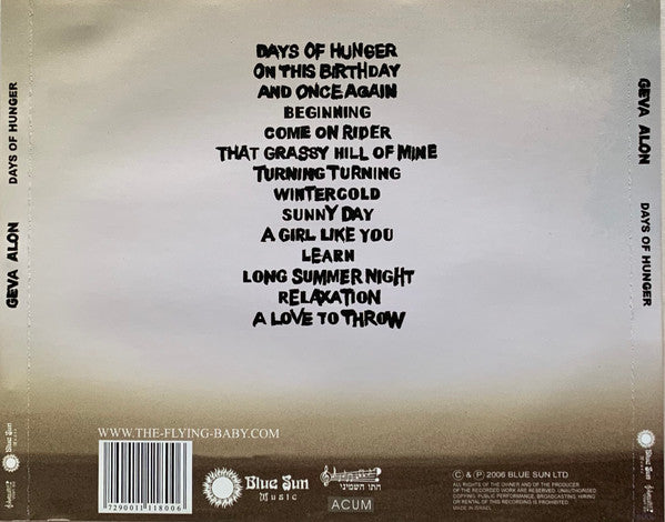 Geva Alon : Days Of Hunger (CD, Album)