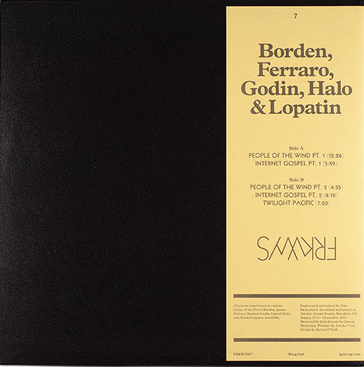 David Borden, James Ferraro, Sam Godin, Laurel Halo, Daniel Lopatin : FRKWYS 7  (LP, Album, Ltd)