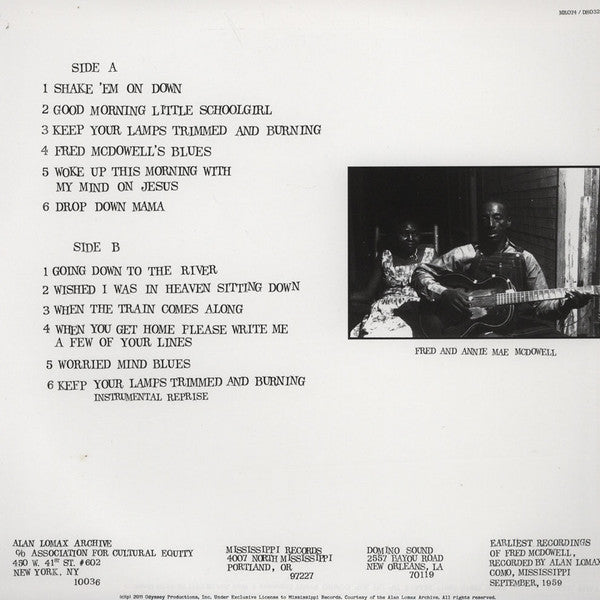 Fred McDowell : The Alan Lomax Recordings (LP, Album, RM)