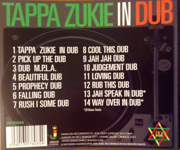 Tappa Zukie* : In Dub (CD, Album, RE)
