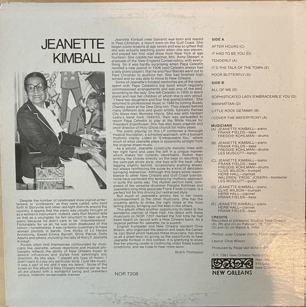 Jeanette Kimball : Sophisticated Lady (LP, Album)