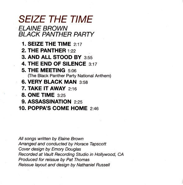 Elaine Brown : Seize The Time - Black Panther Party (CD, Album, RE)