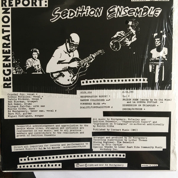 Sedition Ensemble : Regeneration Report (LP, Album, RE)