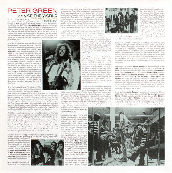 Peter Green (2) : Man Of The World - The Anthology 1968-1983 (2xLP, Comp, RM)