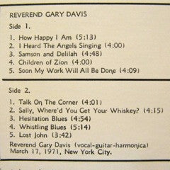 Rev. Gary Davis : New Blues And Gospel (LP, Album, RE, 180)