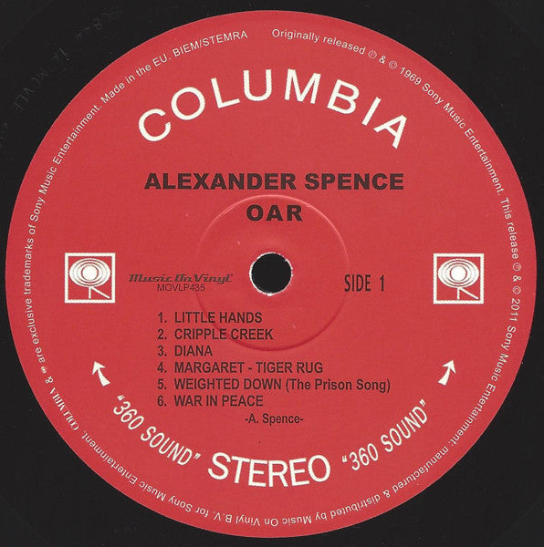 Alexander Spence : Oar (LP, Album, RE, 180)