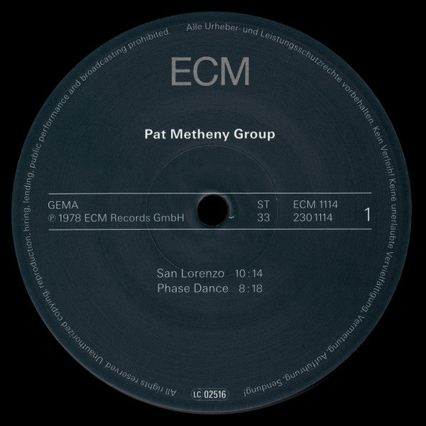 Pat Metheny Group : Pat Metheny Group (LP, Album, RE, 180)