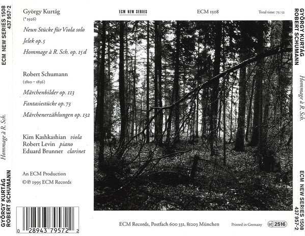 György Kurtág, Robert Schumann - Kim Kashkashian, Robert Levin, Eduard Brunner : Hommage À R. Sch. (CD, Album)