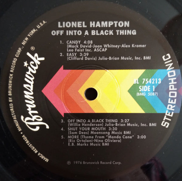 Lionel Hampton : Off Into A Black Thing (LP, Album, RE)