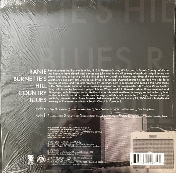 Ranie Burnette : Ranie Burnette's Hill Country Blues (LP)