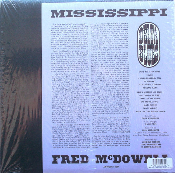 Fred McDowell : Delta Blues (LP, Album, RE)