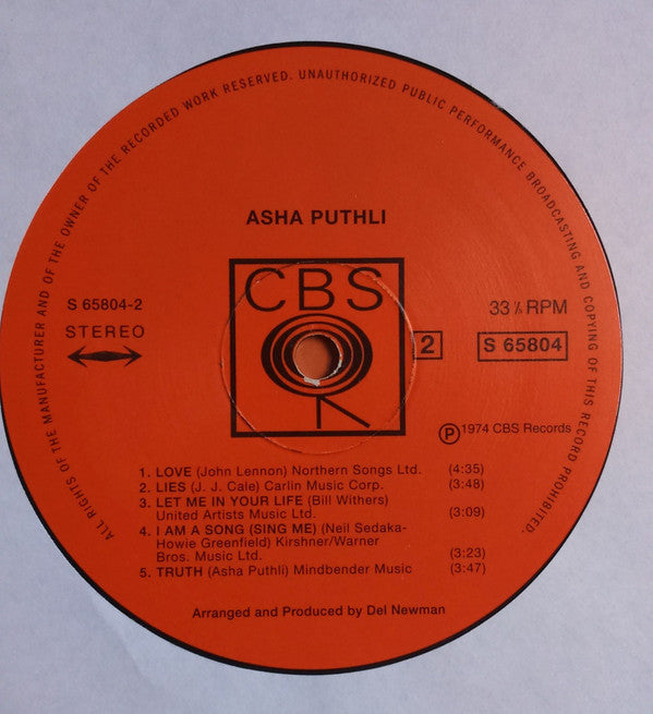 Asha Puthli : Asha Puthli (LP, RE)