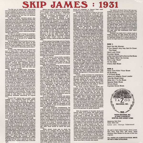 Skip James : The Complete 1931 Session (LP, Comp, Ltd, RE, 180)