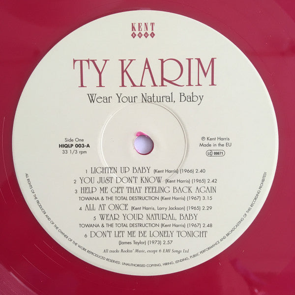 Ty Karim : Wear Your Natural, Baby (LP, Comp, Red)