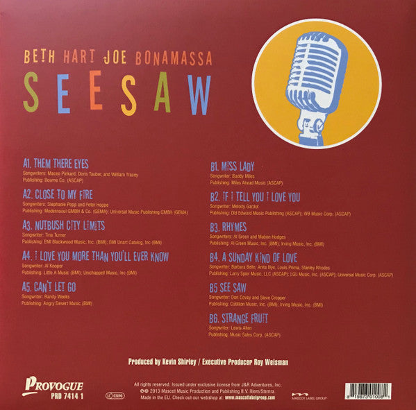 Beth Hart & Joe Bonamassa : Seesaw (LP, Album)