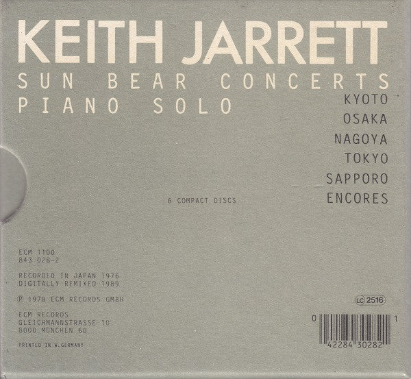 Keith Jarrett : Sun Bear Concerts (6xCD, Album, RE)