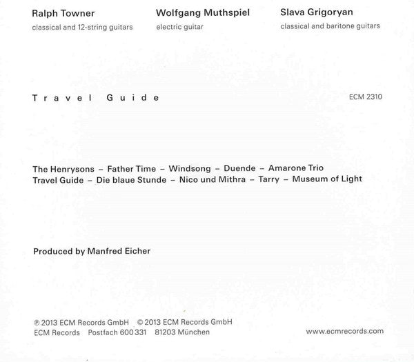 Ralph Towner / Wolfgang Muthspiel / Slava Grigoryan : Travel Guide (CD, Album)