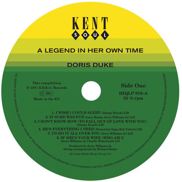 Doris Duke : A Legend In Her Own Time (LP, Album, RE, Yel)