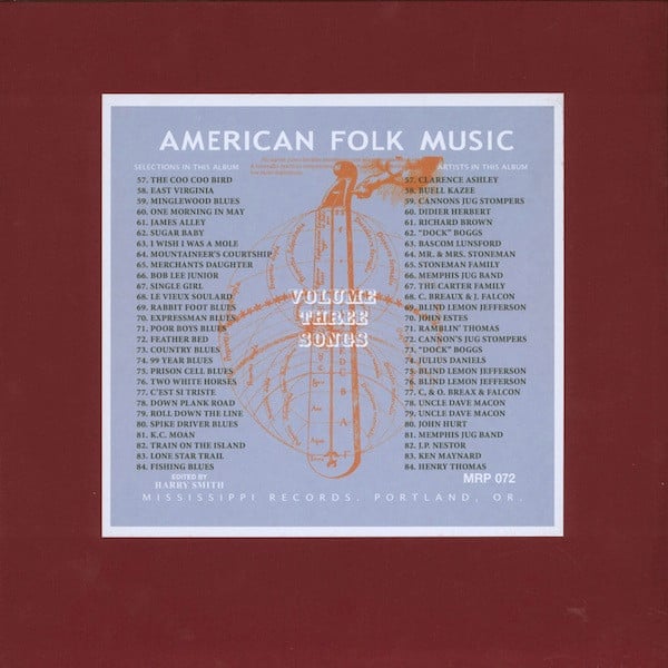 Harry Smith : Anthology Of American Folk Music Volume Three: Songs (2xLP, Comp, Ltd, RE, 200)