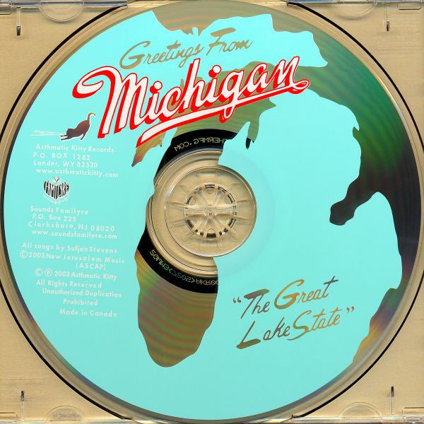 米2LP Sufjan Stevens Greetings From Michigan The Great Lake State AKR007 Asthmatic Kitty Reco /00660 Sufjan Stevens : Greetings From Michigan The Great Lake