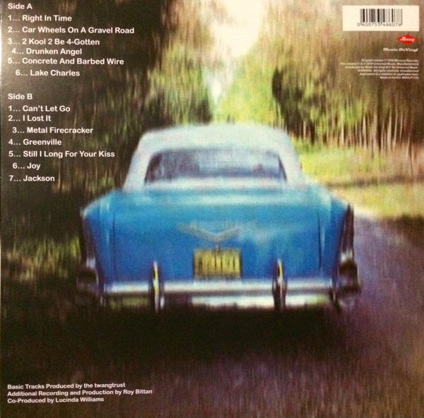 Lucinda Williams : Car Wheels On A Gravel Road (LP, Album, RE, 180)