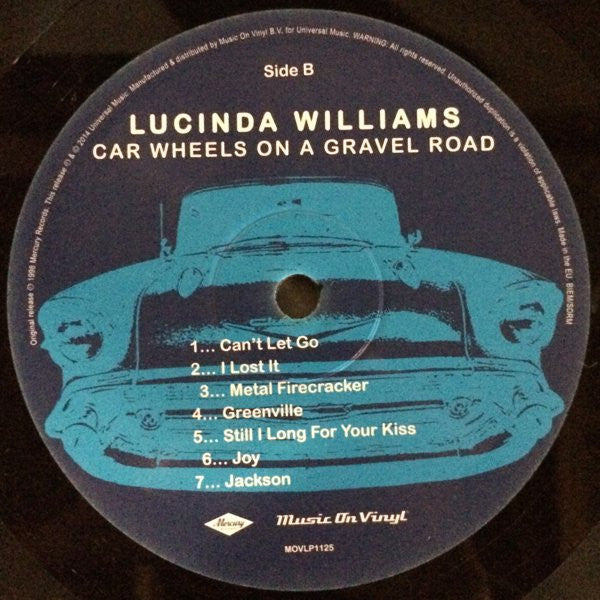 Lucinda Williams : Car Wheels On A Gravel Road (LP, Album, RE, 180)