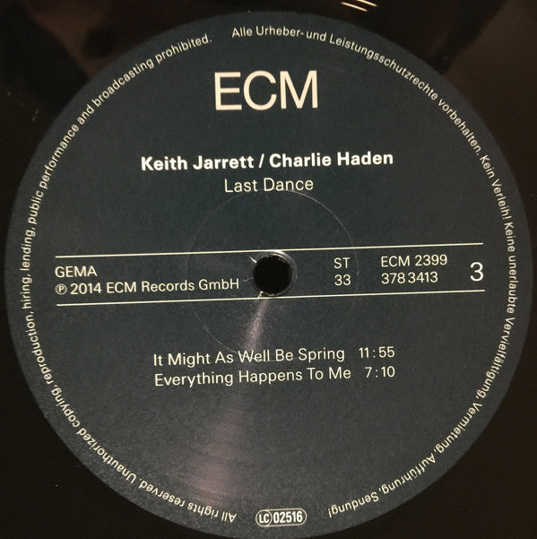 Keith Jarrett / Charlie Haden : Last Dance (2xLP, Album, Gat)