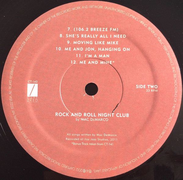 Mac Demarco : Rock And Roll Night Club (12", EP, RE)
