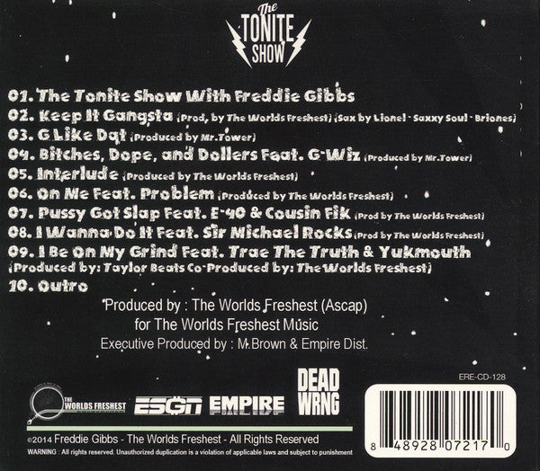 Freddie Gibbs & DJ Fresh (7) : The Tonite Show With Freddie Gibbs (CD, Album)