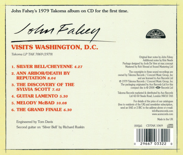 John Fahey : Visits Washington, D.C. (CD, Album, RE, RM)