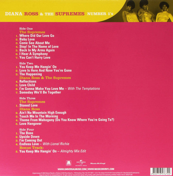 The Supremes : The #1's (2xLP, Comp, RE, RM, 180)