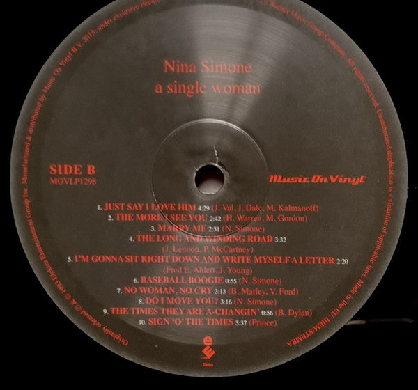 Nina Simone : A Single Woman (LP, Album, RM, 180)