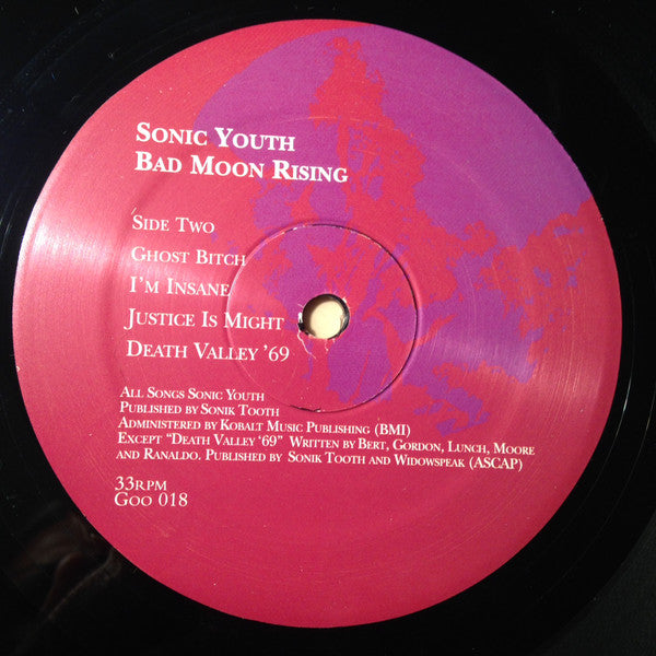 Sonic Youth : Bad Moon Rising (LP, Album, RE)