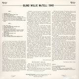 Blind Willie McTell : Blind Willie McTell: 1940 (LP, Album, RE)