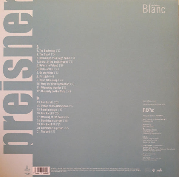 Krzysztof Kieślowski, Zbigniew Preisner : Trois Couleurs Blanc (Bande Originale Du Film) (LP, Album, RE + CD, Album, RE)