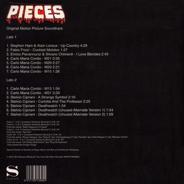 Various : Pieces (Original Motion Picture Soundtrack) (LP, Album, Ltd, Sta)
